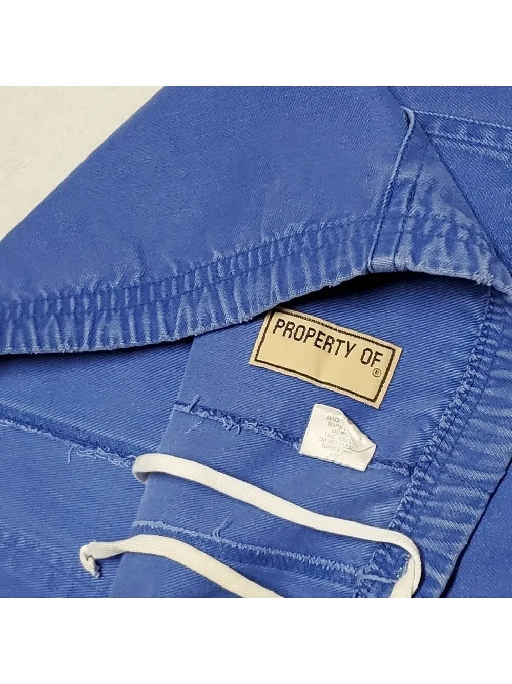 VINTAGE 90s Durable Blue Cotton Mid Rise Tie-Waist Straight Tapered Leg Pants 30
